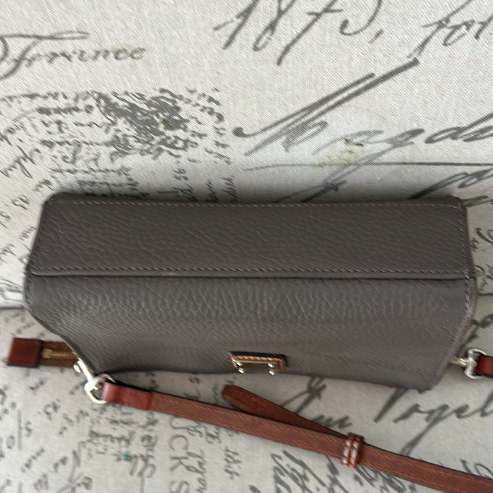 Dooney & Bourke Gray Crossbody with Tan Strap - Picture 8 of 10